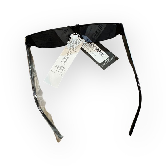 PrettyLittleThing Black Matt Metal Frame Slim Visor Sunglasses One Size CNB1267 - Picture 2 of 9